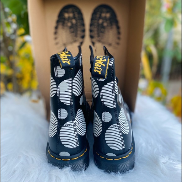 Dr. Martens 1460 Polka Dot Smooth Leather Lace Up Boots - Picture 6 of 8